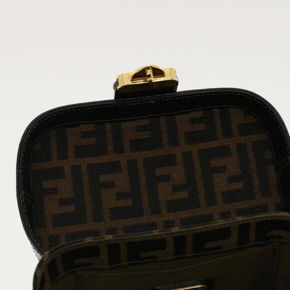 FENDI Zucca Canvas Hand Bag Nylon 2way Brown Black - Picture 8 of 16